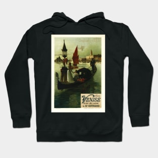 De Paris a Venise Vintage French Travel Poster 1899 by Artist F. Hugo d' Alesi Hoodie